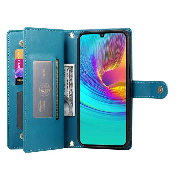 For Samsung Galaxy A16 Nine Card-slot Zipper Wallet Bag Leather Phone Case