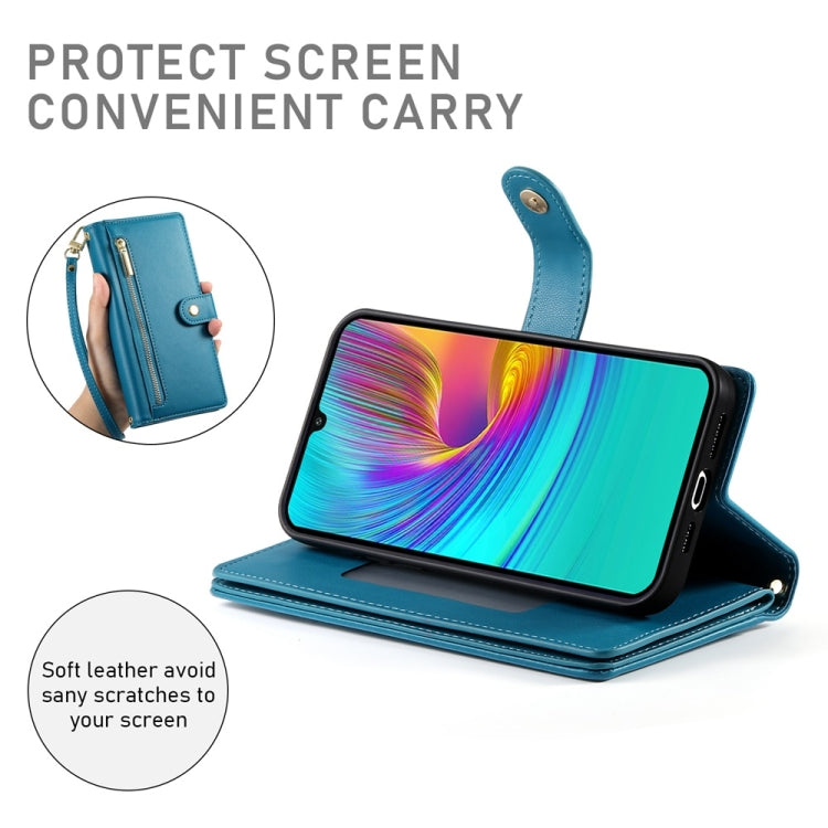 For Samsung Galaxy A16 Nine Card-slot Zipper Wallet Bag Leather Phone Case
