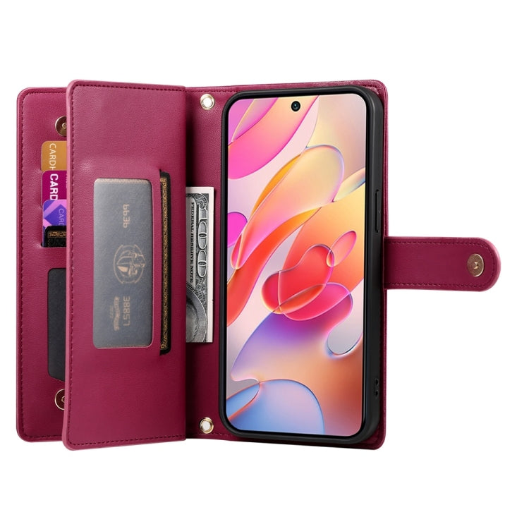 For Samsung Galaxy A26 5G / A16 / A17 4G Nine Card-slot Zipper Wallet Bag Leather Phone Case