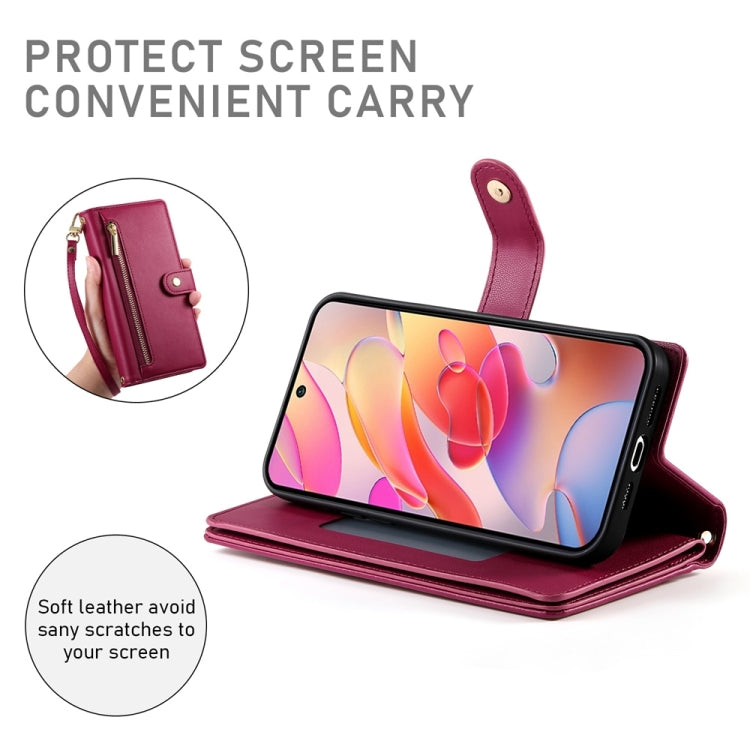 For Samsung Galaxy A26 5G / A16 / A17 4G Nine Card-slot Zipper Wallet Bag Leather Phone Case