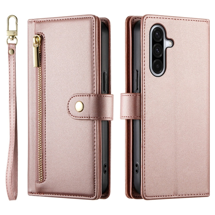 For Samsung Galaxy A26 5G / A16 / A17 4G Nine Card-slot Zipper Wallet Bag Leather Phone Case