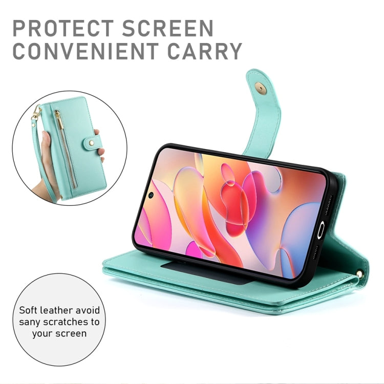 For Samsung Galaxy A26 5G / A16 / A17 4G Nine Card-slot Zipper Wallet Bag Leather Phone Case