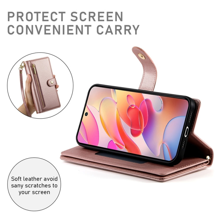 For Samsung Galaxy A36 Nine Card-slot Zipper Wallet Bag Leather Phone Case