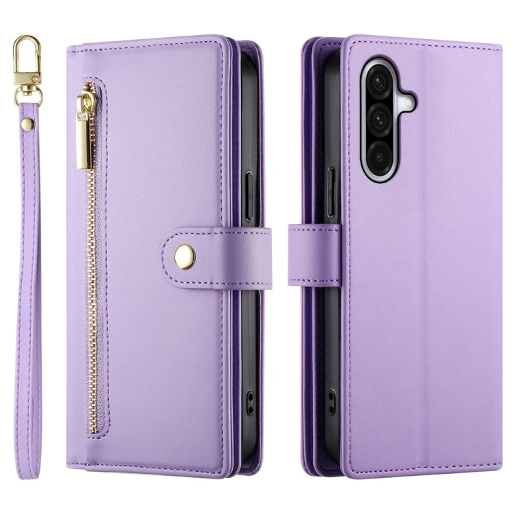 For Samsung Galaxy A36 Nine Card-slot Zipper Wallet Bag Leather Phone Case