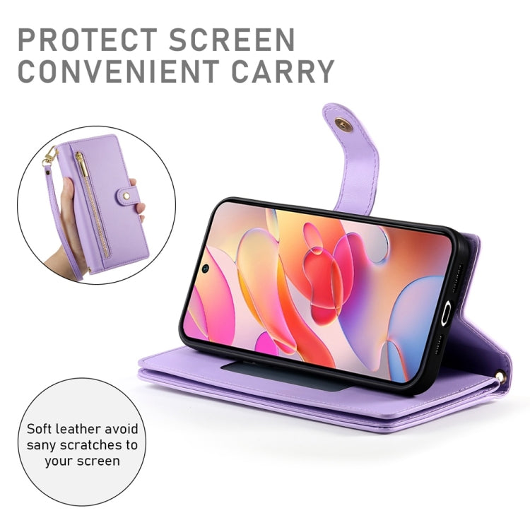For Samsung Galaxy A36 Nine Card-slot Zipper Wallet Bag Leather Phone Case