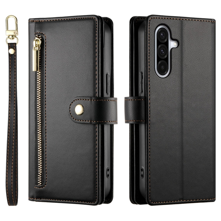 For Samsung Galaxy A36 Nine Card-slot Zipper Wallet Bag Leather Phone Case