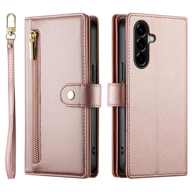 For Samsung Galaxy A57 5G Nine Card-slot Zipper Wallet Bag Leather Phone Case