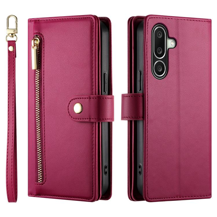 For Galaxy A27 5G Nine Card-slot Zipper Wallet Bag Leather Phone Case