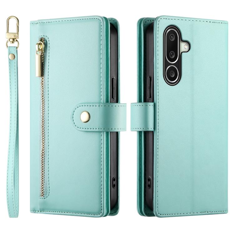 For Galaxy A27 5G Nine Card-slot Zipper Wallet Bag Leather Phone Case