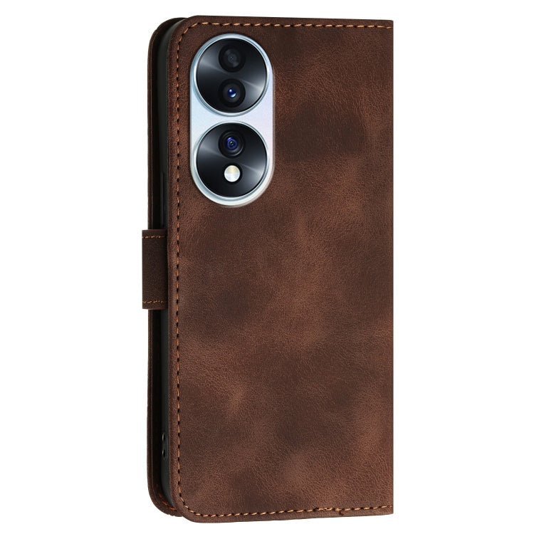 For Honor 70 Grid Butterfly Embossed Pattern Leather Phone Case with Lanyard