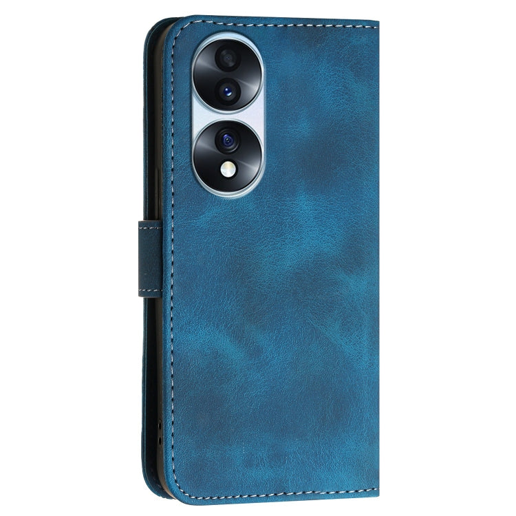 For Honor 70 Pro / 70 Pro+ Grid Butterfly Embossed Pattern Leather Phone Case with Lanyard