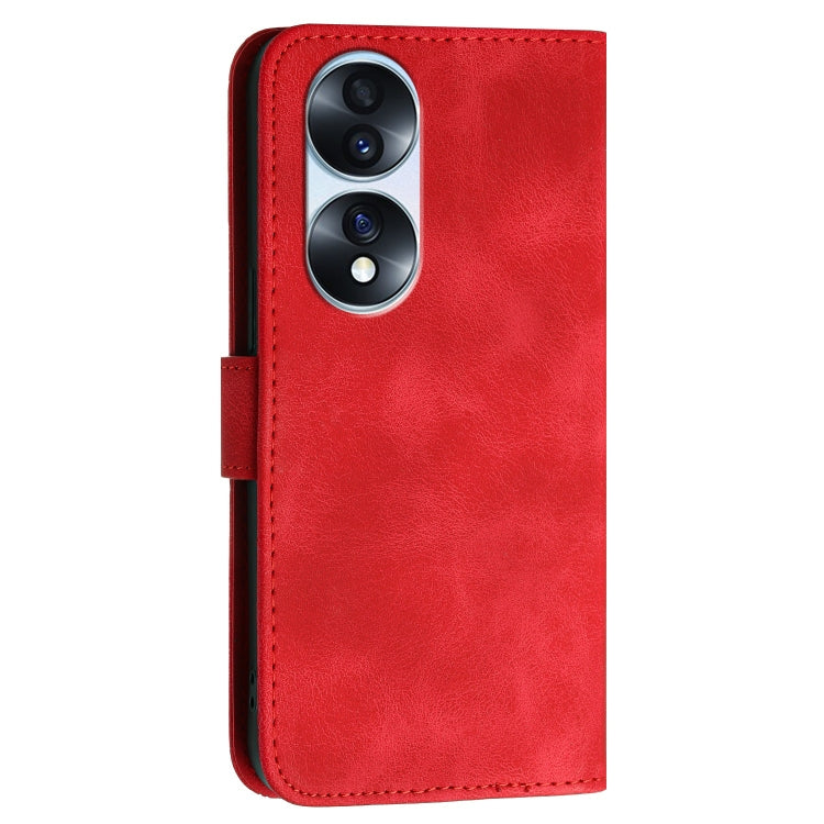 For Honor 70 Pro / 70 Pro+ Grid Butterfly Embossed Pattern Leather Phone Case with Lanyard