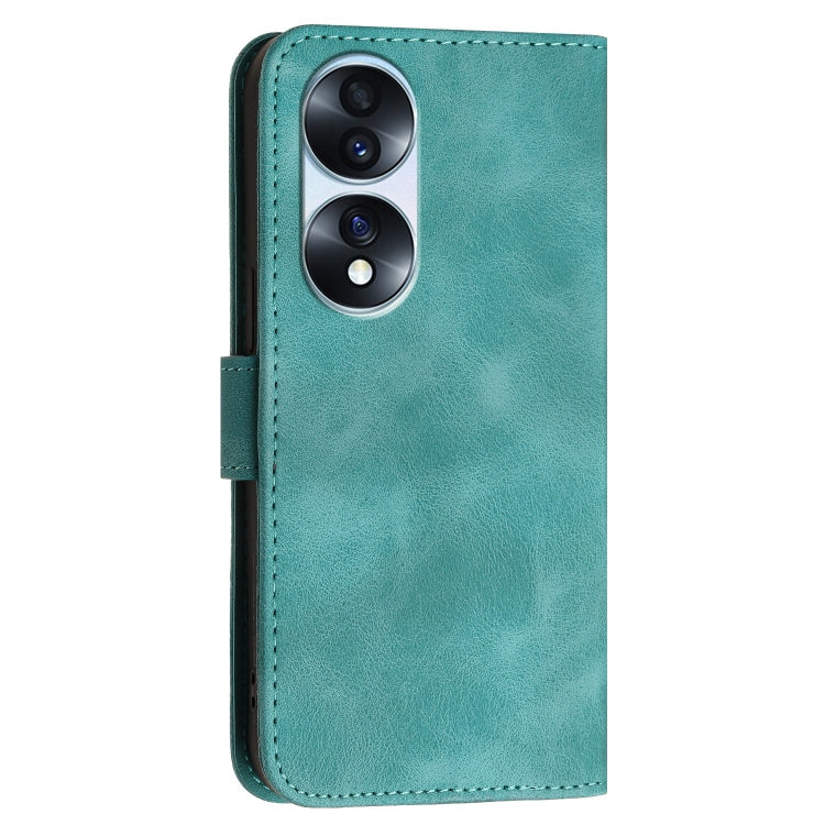 For Honor 70 Pro / 70 Pro+ Grid Butterfly Embossed Pattern Leather Phone Case with Lanyard