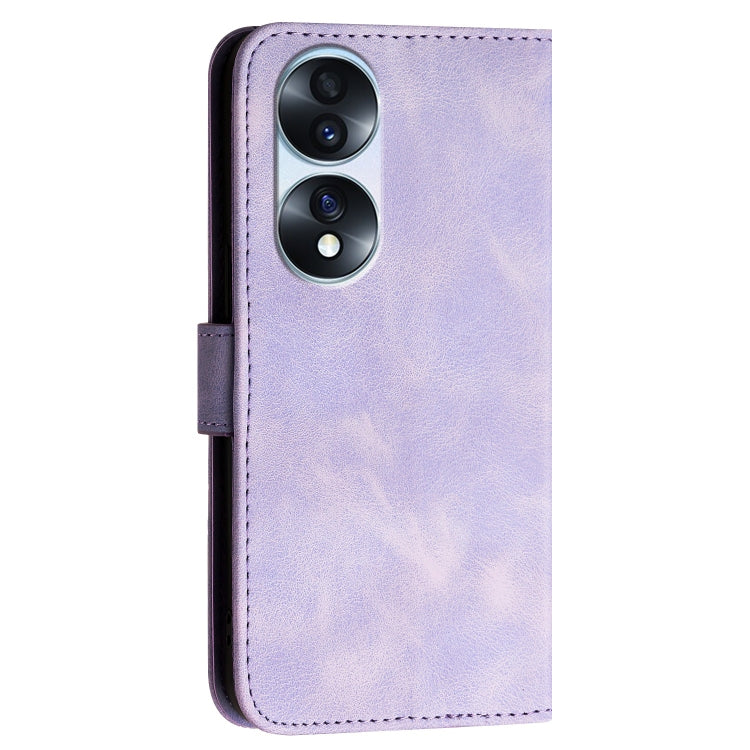 For Honor 70 Pro / 70 Pro+ Grid Butterfly Embossed Pattern Leather Phone Case with Lanyard