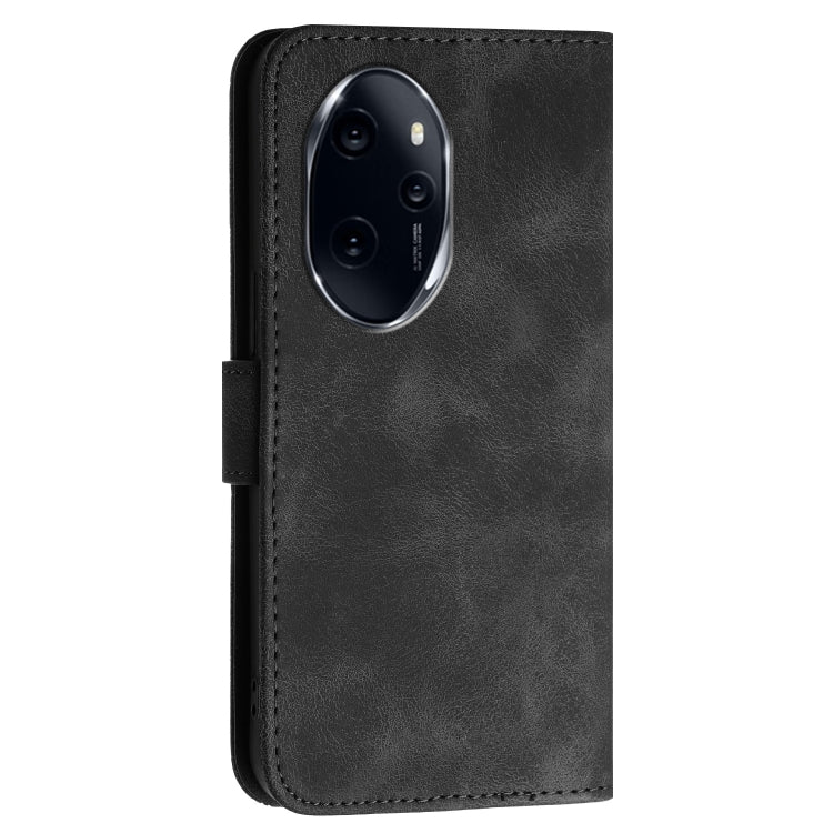 For Honor 100 Pro Grid Butterfly Embossed Pattern Leather Phone Case with Lanyard