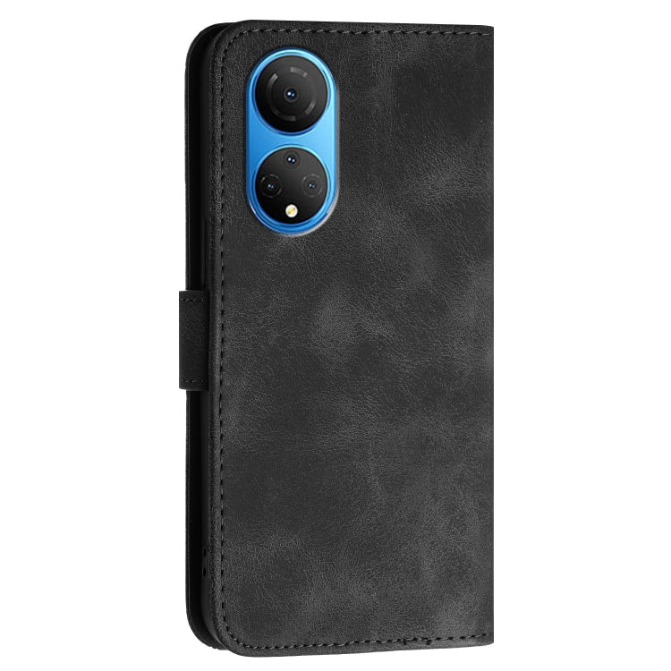 For Honor X7 4G / Play 30 Plus Grid Butterfly Embossed Pattern Leather Phone Case with Lanyard