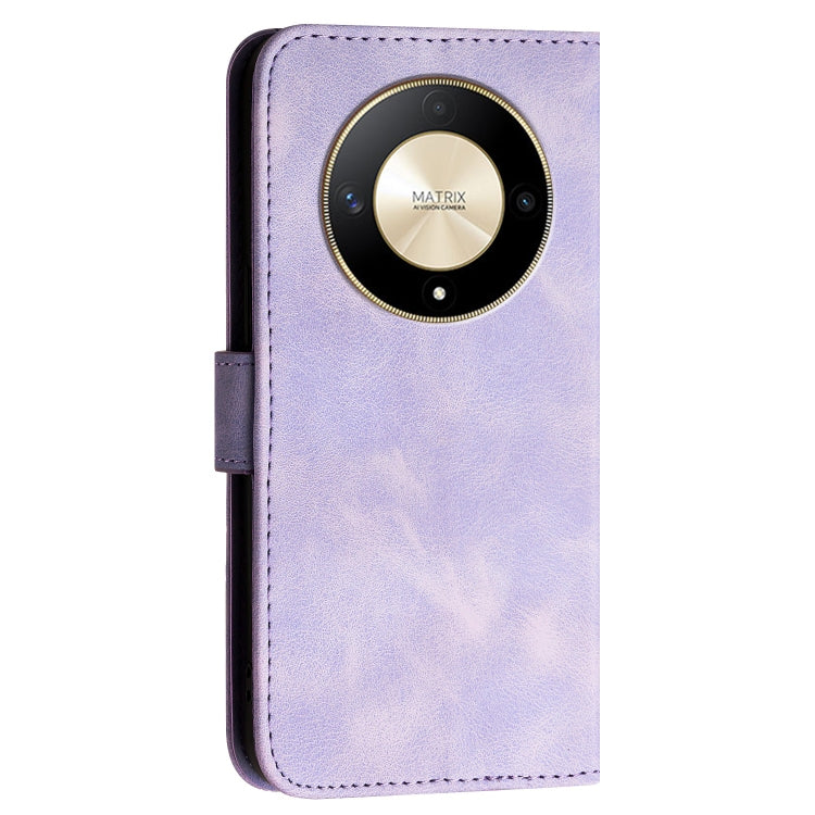 For Honor X50 / X9b Grid Butterfly Embossed Pattern Leather Phone Case with Lanyard