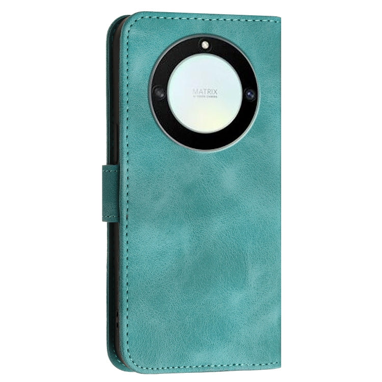 For Honor X40 5G / X9a 5G Grid Butterfly Embossed Pattern Leather Phone Case with Lanyard
