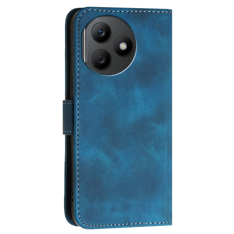 For Honor X50i+ Grid Butterfly Embossed Pattern Leather Phone Case with Lanyard