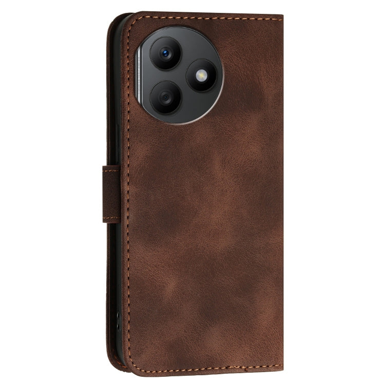 For Honor X50i+ Grid Butterfly Embossed Pattern Leather Phone Case with Lanyard