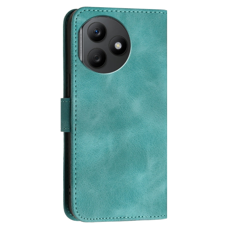 For Honor X50i+ Grid Butterfly Embossed Pattern Leather Phone Case with Lanyard