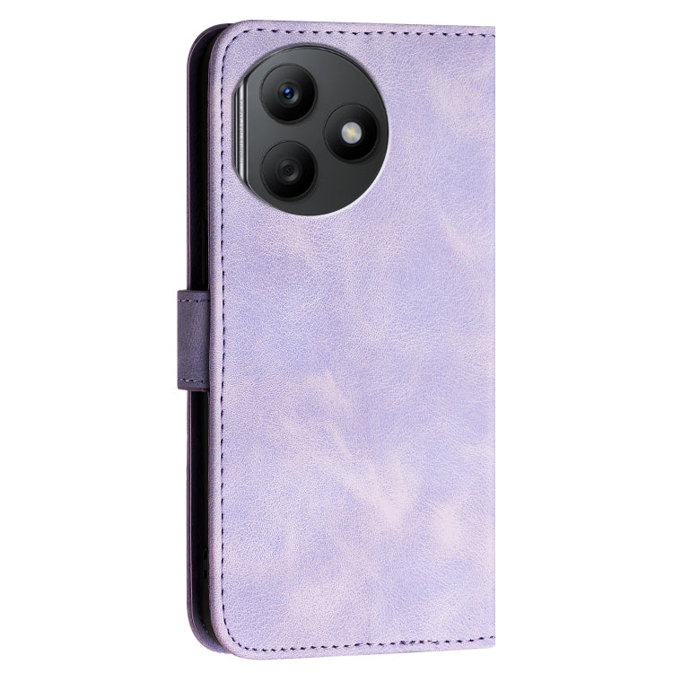 For Honor X50i+ Grid Butterfly Embossed Pattern Leather Phone Case with Lanyard