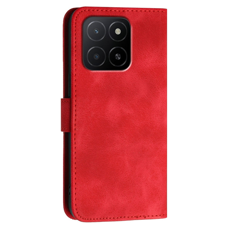 For Honor X6c 4G / X5b / X5b Plus Grid Butterfly Embossed Pattern Leather Phone Case with Lanyard