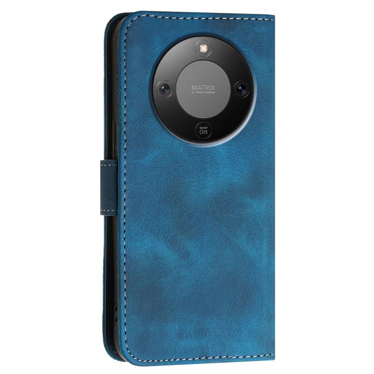 For Honor X70 5G / X9d 5G Grid Butterfly Embossed Pattern Leather Phone Case with Lanyard