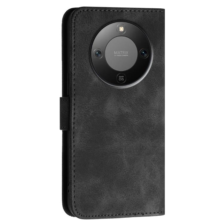 For Honor X70 5G / X9d 5G Grid Butterfly Embossed Pattern Leather Phone Case with Lanyard