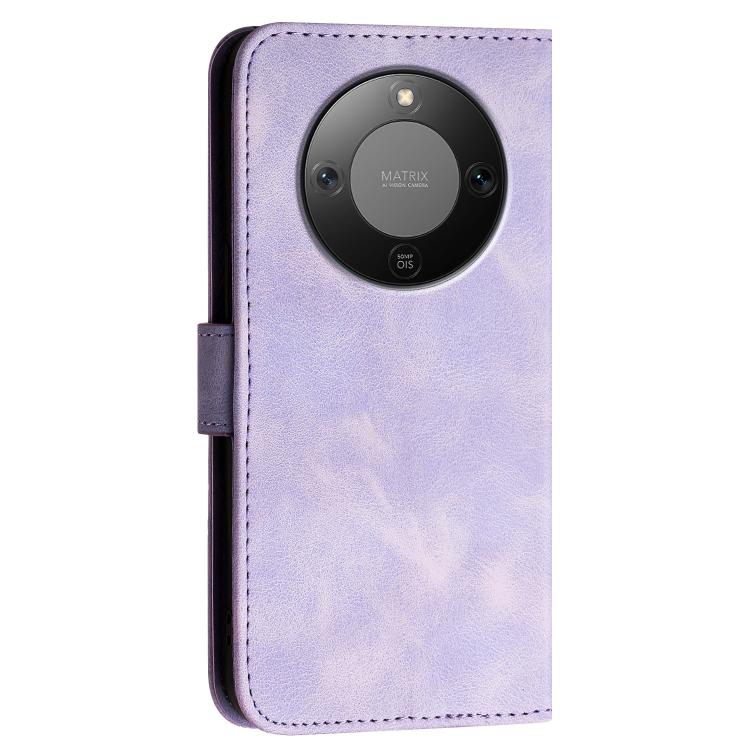 For Honor X70 5G / X9d 5G Grid Butterfly Embossed Pattern Leather Phone Case with Lanyard
