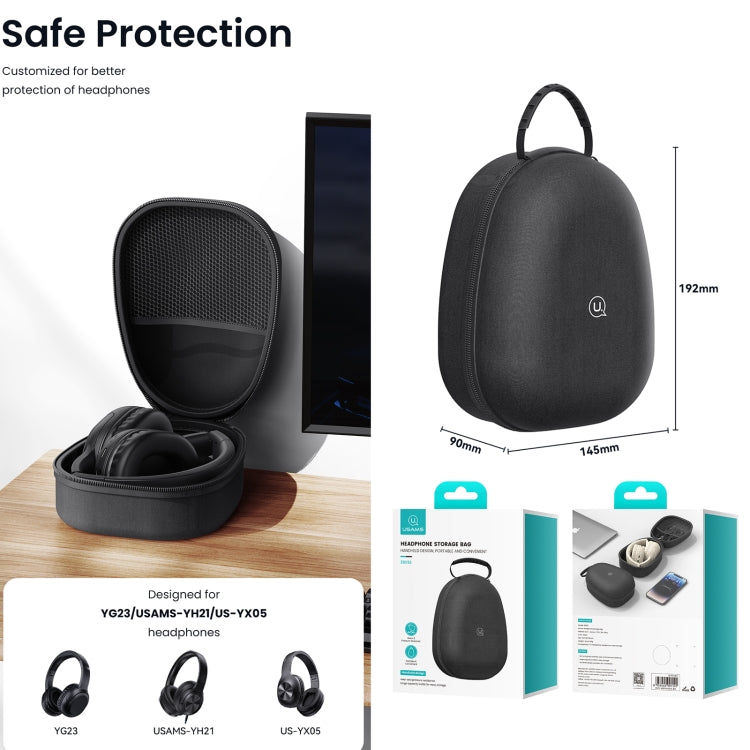 USAMS ZB292 Large Capacity Headphone Storage Bag  - Black