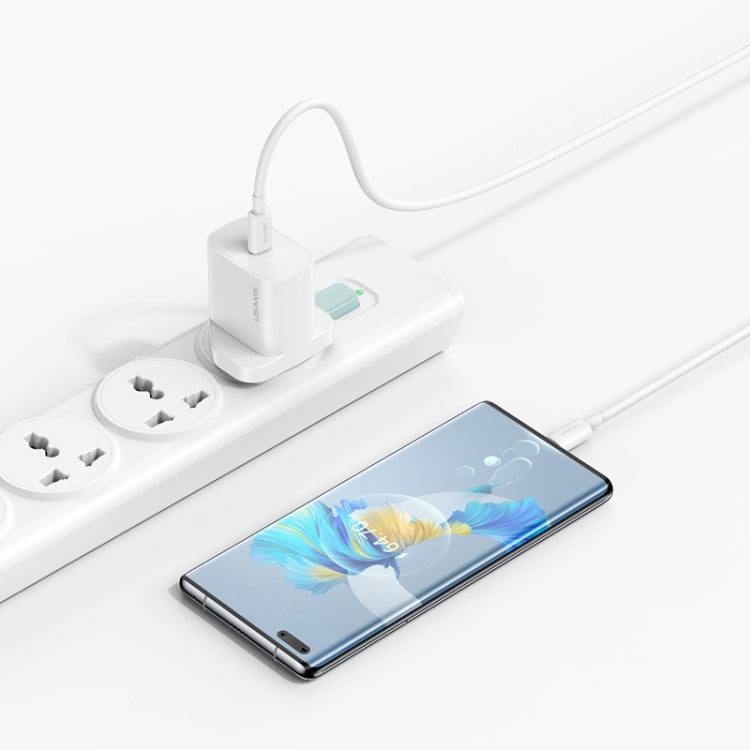 USAMS CC227 20W Fast Charging Charger Set, USB-C / Type-C to USB-C / Type-C - UK Plug
