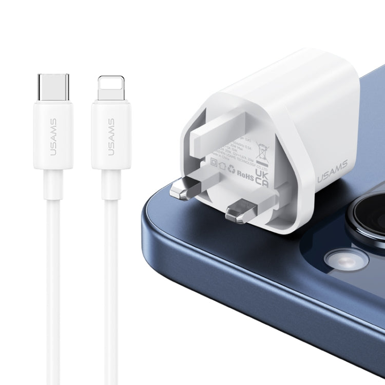 USAMS CC227 20W Fast Charging Charger Set, USB-C / Type-C to 8 Pin - UK Plug
