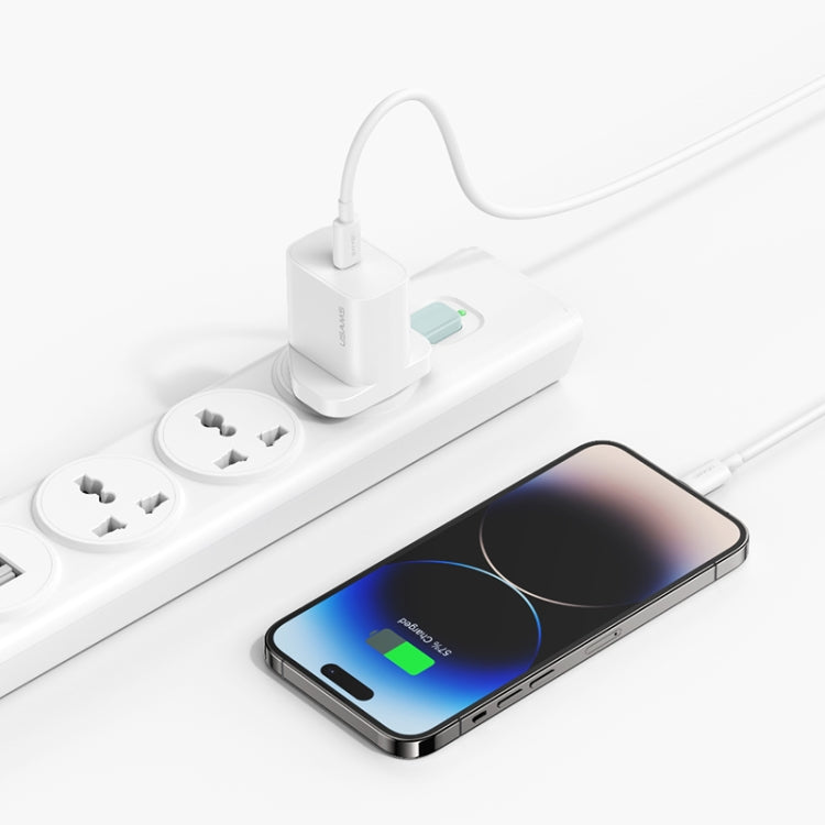 USAMS CC227 20W Fast Charging Charger Set, USB-C / Type-C to 8 Pin - UK Plug
