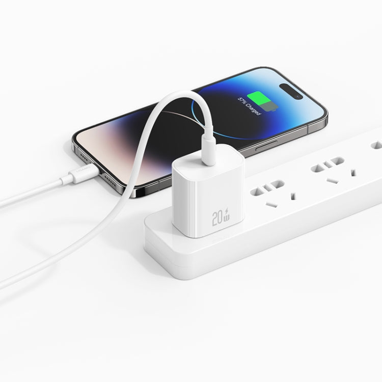 USAMS CC228 20W Fast Charging Charger Set, USB-C / Type-C to 8 Pin - US Plug