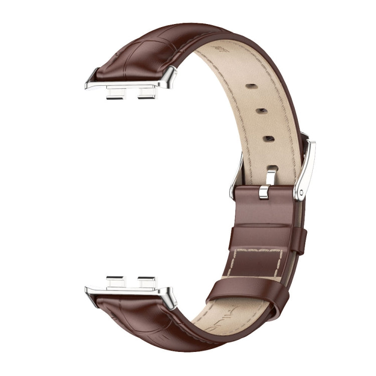 For Honor Band 10 / 9 MIJOBS Cowhide Leather Watch Band
