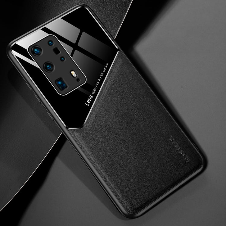 For Huawei P40 Pro+ All-inclusive Leather + Organic Glass Protective Case with Metal Iron Sheet