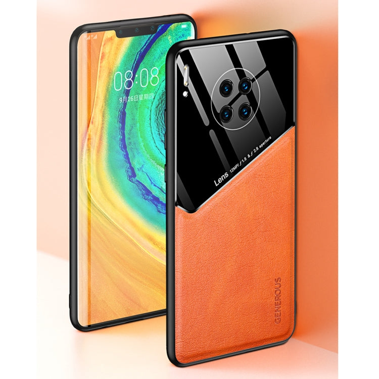 For Huawei Mate 30 Pro All-inclusive Leather + Organic Glass Protective Case with Metal Iron Sheet