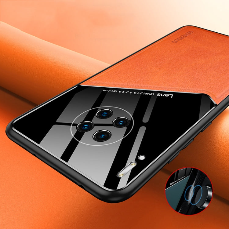 For Huawei Mate 30 Pro All-inclusive Leather + Organic Glass Protective Case with Metal Iron Sheet