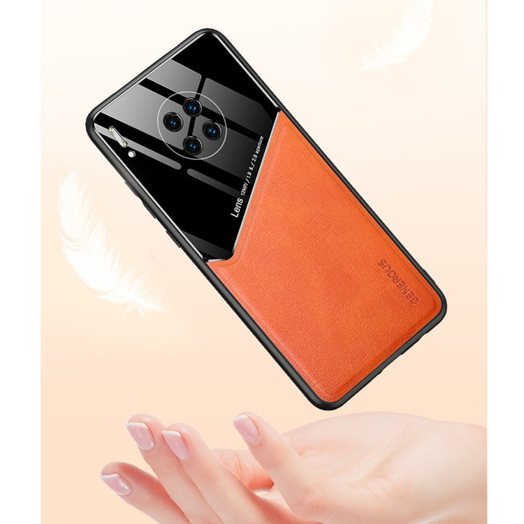 For Huawei Mate 30 Pro All-inclusive Leather + Organic Glass Protective Case with Metal Iron Sheet