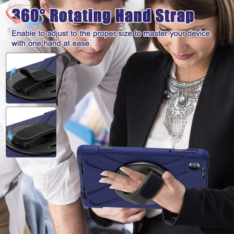 For Lenovo Tab M11 /Xiaoxin Pad 11 2024 Rotatable Holder Silicone Hybrid PC Tablet Case with Shoulder Strap