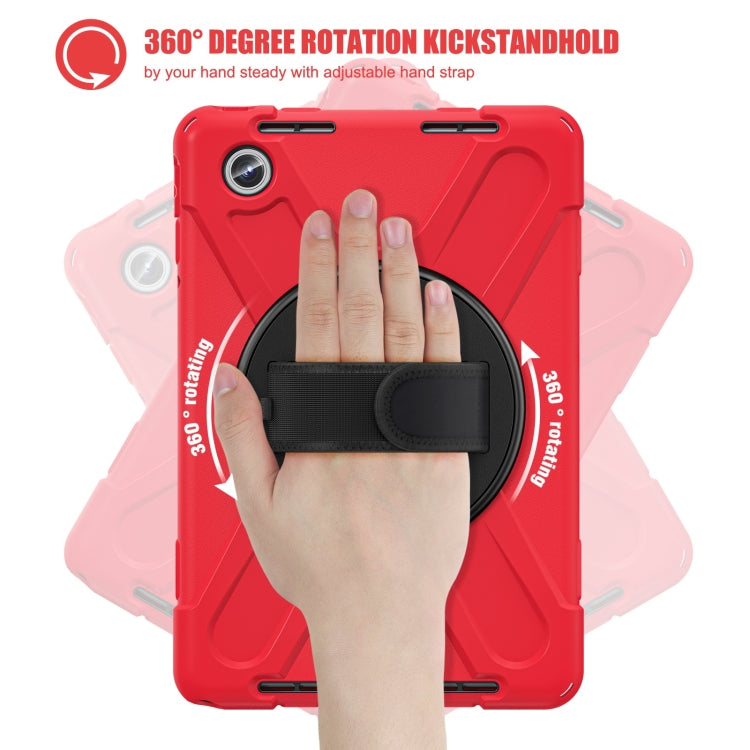 For Lenovo Tab M11 /Xiaoxin Pad 11 2024 Rotatable Holder Silicone Hybrid PC Tablet Case with Shoulder Strap