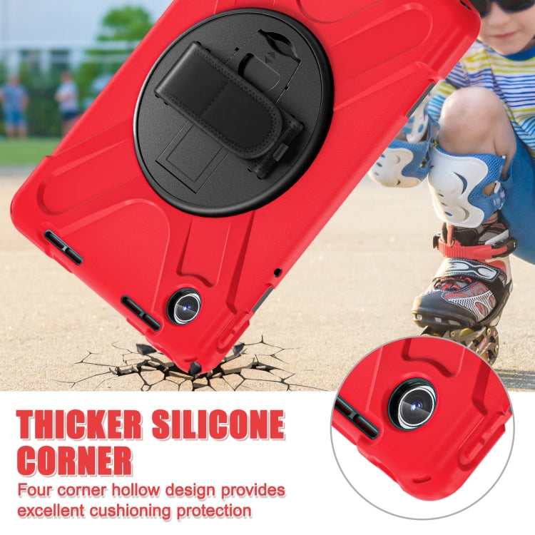 For Lenovo Tab M11 /Xiaoxin Pad 11 2024 Rotatable Holder Silicone Hybrid PC Tablet Case with Shoulder Strap