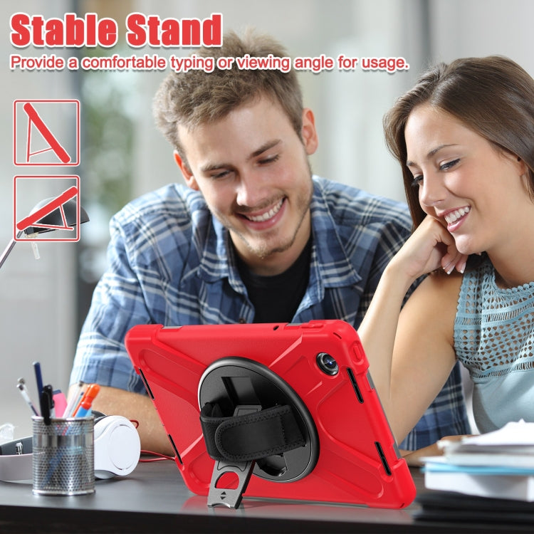 For Lenovo Tab M11 /Xiaoxin Pad 11 2024 Rotatable Holder Silicone Hybrid PC Tablet Case with Shoulder Strap