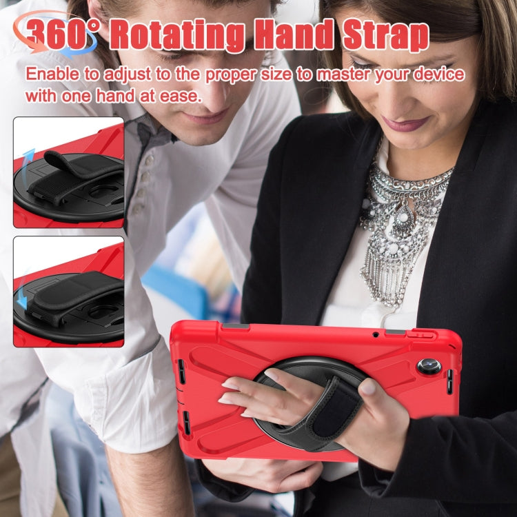For Lenovo Tab M11 /Xiaoxin Pad 11 2024 Rotatable Holder Silicone Hybrid PC Tablet Case with Shoulder Strap