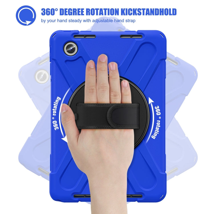 For Lenovo Tab M11 /Xiaoxin Pad 11 2024 Rotatable Holder Silicone Hybrid PC Tablet Case with Shoulder Strap