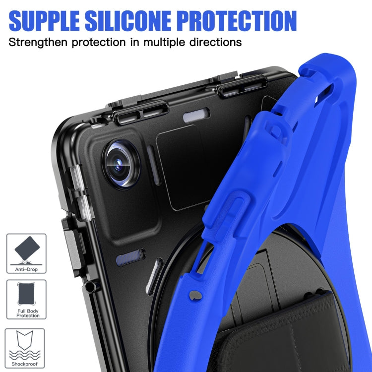 For Lenovo Tab M11 /Xiaoxin Pad 11 2024 Rotatable Holder Silicone Hybrid PC Tablet Case with Shoulder Strap