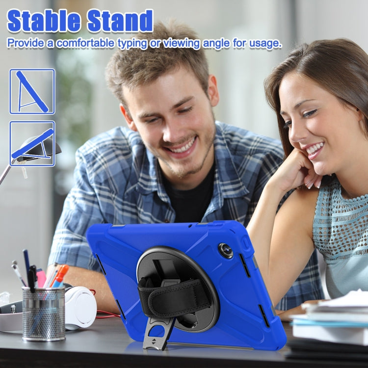 For Lenovo Tab M11 /Xiaoxin Pad 11 2024 Rotatable Holder Silicone Hybrid PC Tablet Case with Shoulder Strap