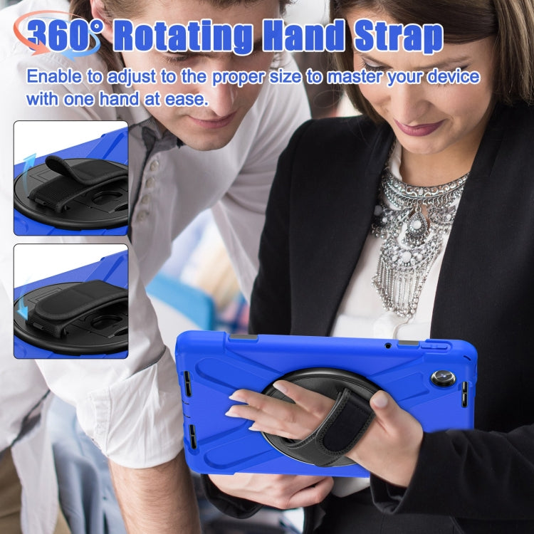 For Lenovo Tab M11 /Xiaoxin Pad 11 2024 Rotatable Holder Silicone Hybrid PC Tablet Case with Shoulder Strap