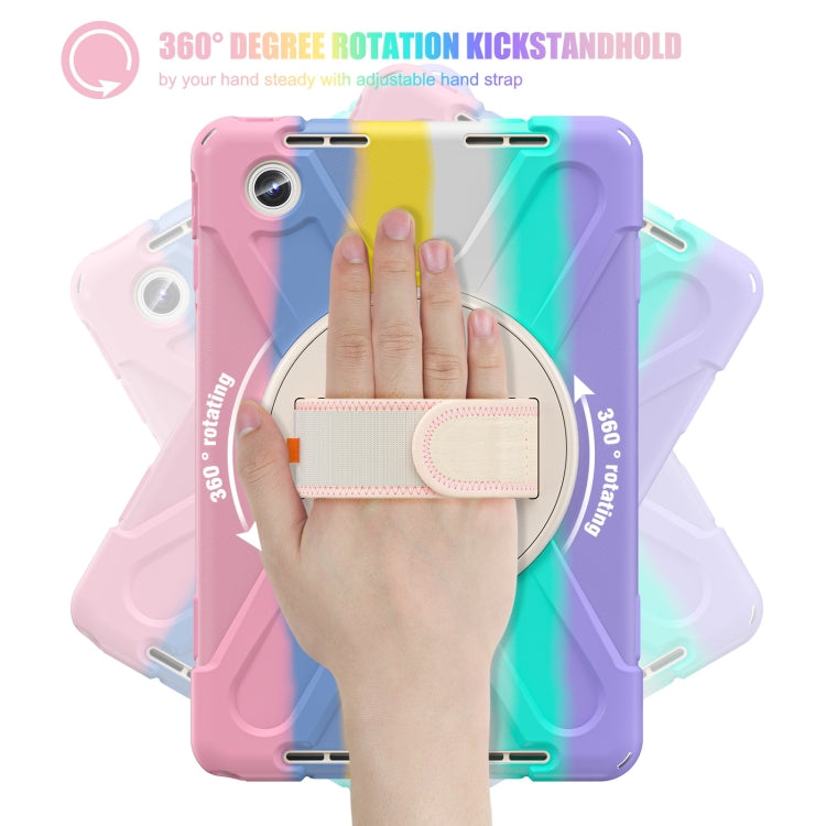 For Lenovo Tab M11 /Xiaoxin Pad 11 2024 Rotatable Holder Silicone Hybrid PC Tablet Case with Shoulder Strap